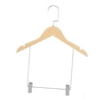 thumbnail image 1 of Perchas de madera para abrigos, armario, organizador de ropa con clips ajustables, gancho giratorio de 360 grados, antideslizante con ranuras para SM SunniMix percha para pantalones, 1 of 8