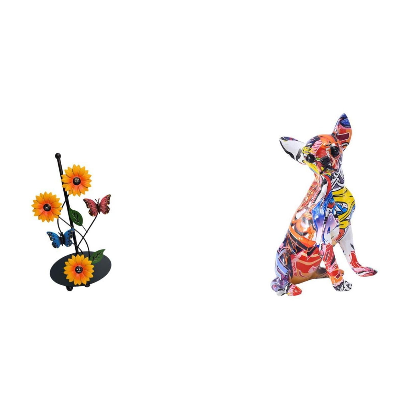 Fiocias Toilet Paper Holder Decorative Figure Paper Towel Holder Dog Statue Collectible Crafted Graffiti Decor Resin Iron Material Suitable for Kitchen Counte