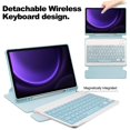 thumbnail image 4 of Compatible Samsung Galaxy Tab S9 FE Étui en Cuir+acrylique Support Rotatif avec Clavier Bluetooth, 4 of 5