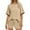 Khaki, variant on Lopecy-Sta Loungewear for Women Gift for Wife Women's 2 Piece Pajama Sets Short Sleeve Lounge Sets Soft Round Neck Top and Shorts Sleepwear