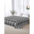 thumbnail image 5 of Geometric Lattice, Full Size Flat Sheet, Wrinkleproof & Fadeproof Cooling Flat Bed Sheet Only, Black Grey Classic Farmhouse Plaid Breathable Soft Bedding Top Sheets 81 x 96 Inches, 5 of 8