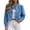 Blue, variant on Womens Cropped Denim Jacket Button Down Y2K Ruffle Jean Shacket Mock Neck Casual Tops Long Sleeve Retro Washed Denim Coat Dark Blue XXL