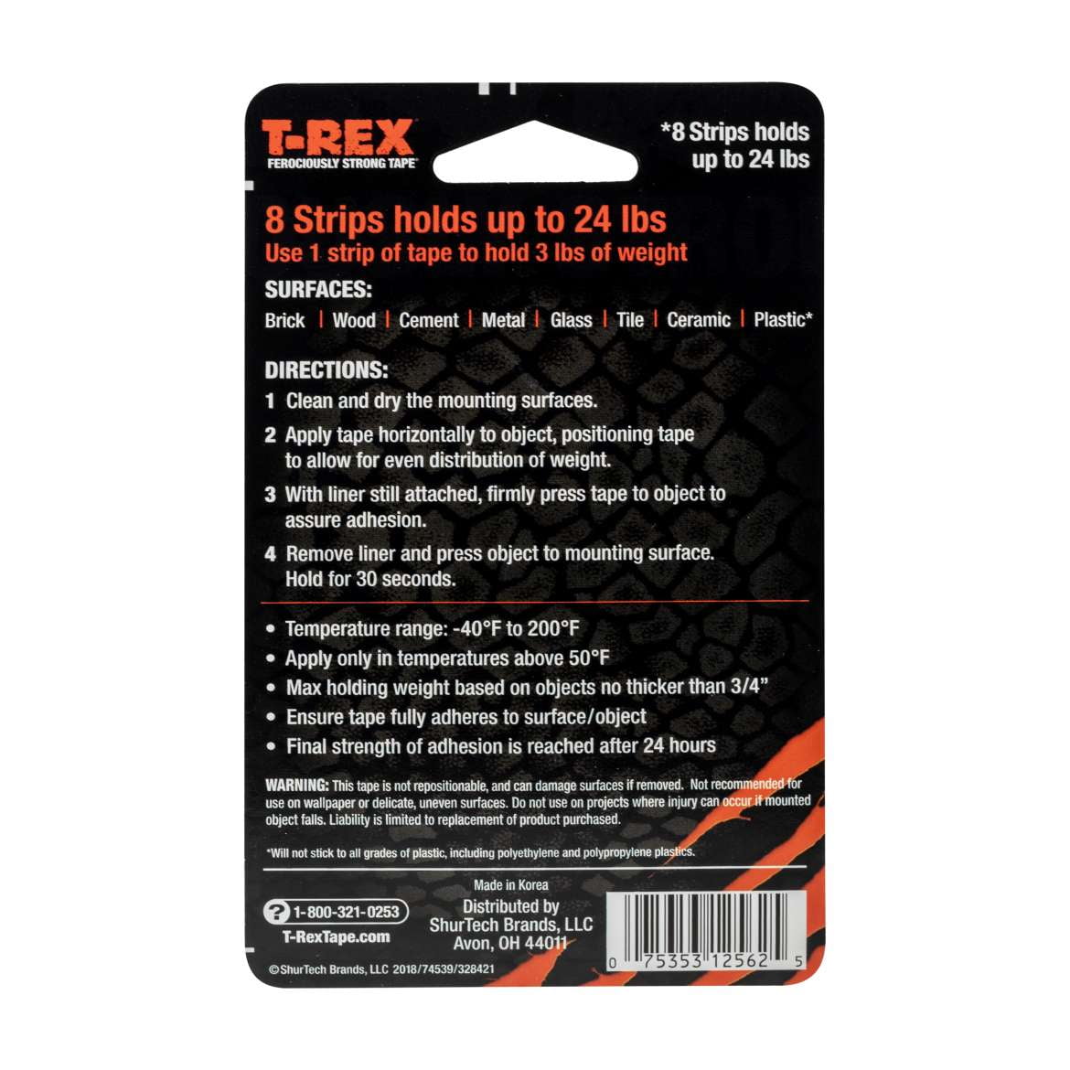 T-REX Extreme Hold Double Sided Mounting Tape All Weather Black 1 Inch x 60 I... 