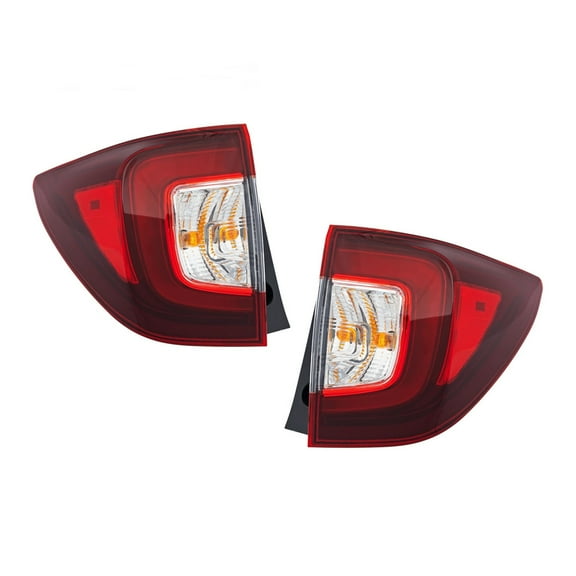 KarParts360 For Honda Passport 2022 2023 2024 2025 Tail Light Driver & Passenger Side | Pair | Outer | CAPA | Red Lens | Chrome Housing | TrailSport/Black Edition | With Bulb | HO2804126C, HO2805126C