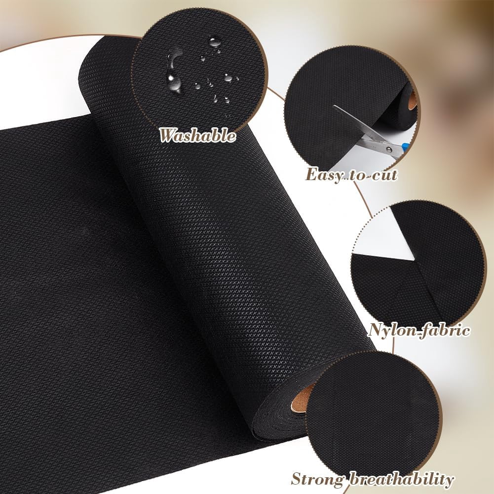 30 Yards Black No Show Mesh Fabric 12 Inch Iron on Nylon Fabric Embroidery Stabilizer Backing for Machine Embroidery and Hand Sewing