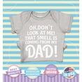thumbnail image 2 of Shop4Ever Oh Don't Look at Me That Smell is My Dad Baby's Bodysuit Infant Cotton Romper 12 Months Heather Grey, 2 of 5