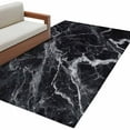 thumbnail image 2 of Area Rug for Living Room, Black Marble Non-Slip Indoor Large Carpet for Bedroom/Dining Room, Vintage Minimalism White Abstract Texture Washable Low-Profile Rectangle Floor Runner Rugs - 4 x 6 Ft, 2 of 7