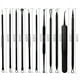 thumbnail image 4 of Kit de herramientas para quitar espinillas, 10 unidades de removedor profesional de espinillas para una fácil eliminación de espinillas, puntos negros, cara y nariz, (negro), 4 of 5