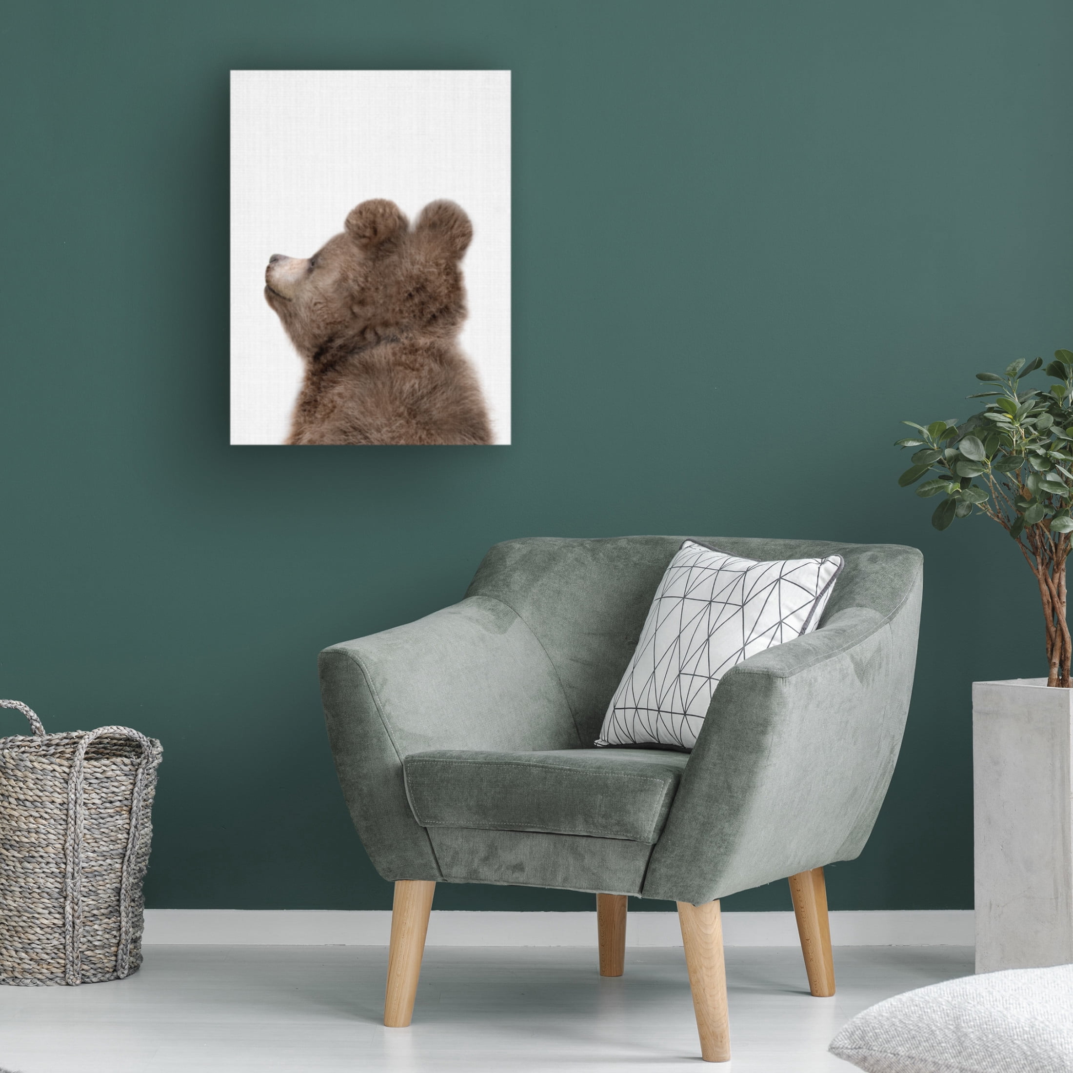 Trademark Fine Art Lola Peacock Peekaboo Baby Bear Back Canvas Wall Art