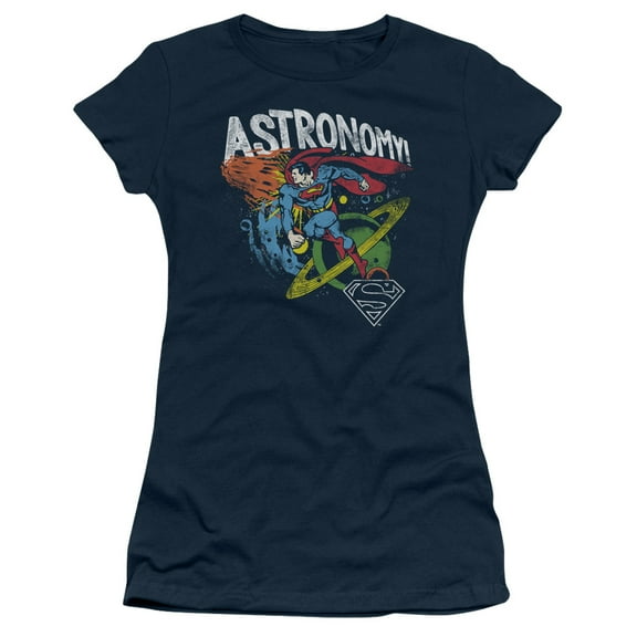 DC Comics Astronomy S/S Junior Women's T-Shirt Sheer Navy