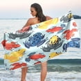 thumbnail image 7 of GZHJMY Tropical Frogs Beach Towel - Lightweight Compact Oversized Travel Towels - Super Absorbent Quick Dry Towel for Swimming Camping Holiday（260）, 7 of 7