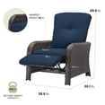 thumbnail image 3 of Hanover Strathmere Wicker and Steel Outdoor Patio Lounge Chair, Navy Blue, 3 of 11
