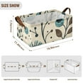 thumbnail image 4 of Doodles Leaves Flowers Storage Bins with Handles Foldable Storage Baskets for Shelves Organizer Cloth Baskets, 4 of 8