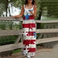 thumbnail image 2 of Tnhcen Women's 4th of July Print Spaghetti Strap Romper – High Waisted Wide Leg Independence Day Jumpsuit with Pockets Stretchy Casual Holiday Outfit S-3XL, 2 of 5