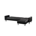 thumbnail image 3 of Velago Attalens Adjustable Faux Leather Sectional Sleeper Sofa, Black, 3 of 7