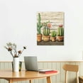 thumbnail image 3 of COMIO Cactus Canvas Wall Art, Green Prickly Cacti and Pink Cactus Flowers Picture Painting Green Plants Poster Print for Dining Room Bathroom Decor, 3 of 5