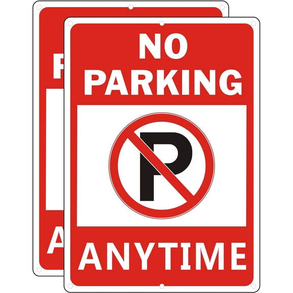 No Parking Sign, 10 x 14 Inches Violators Will Be Towed Signs, Reflective Aluminum Weather Resistant and Rust Free Warning Sign (2 PACK)
