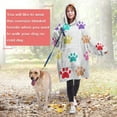 thumbnail image 4 of Colorful Dog Paw Footprint Wearable Oversized Blanket,Wearable Blanket Hoodie for Adults,Cozy Hooded Blankets with Super Pockets,Super Warm Fuzzy Pullover for Women & Men, 4 of 6