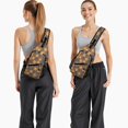 thumbnail image 6 of Sling Backpack,Halloween Pumpkins and Witch Hats Sling Bag with Water Bottle Holder,Waterproof Sling Bag for Men/Women with Headphone Jack for Hiking,Travel, 6 of 6