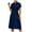 Blue, variant on Blouse Dress Knee Length Short Sleeve Summer Dress Elegant V Neck Midi Dress Casual Summer Dresses Party Dress Shirt Dress