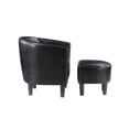 thumbnail image 5 of Pemberly Row Contemporary Faux Leather Accent Chair with Ottoman in Black, 5 of 10