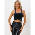 thumbnail image 4 of DARING DIVA Women's Spaghetti Strap Tie Back Sleeveless Crop Tank Top S Dark Blue, 4 of 6