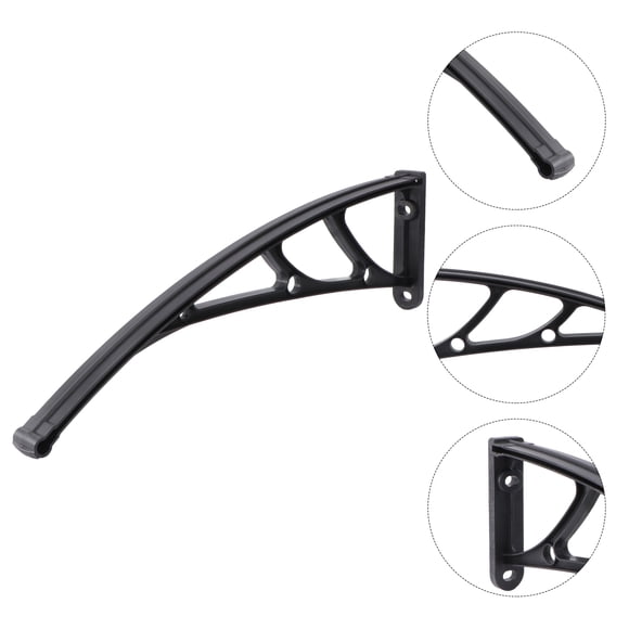 SHINYPASING Black Awning Bracket with Oval Holes for Easy Outdoor Window and Door Rain Cover Support