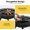 thumbnail image 4 of Premium 35'' Outdoor Wood Burning Round Fire Pit Barbecue Pit BBQ Backyard Fireplace, 4 of 7