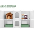 thumbnail image 3 of Litter Box Enclosure for 2 Cats, Cat Litter Box Enclosure Furniture with Double Room, Wooden Litter Box Furniture with Cat Door, White with Legs, 3 of 6