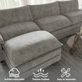 Furmax 3seat Sectional Sofa Sectional Couch with Reversible Toffee Chair Convertible Sofa with