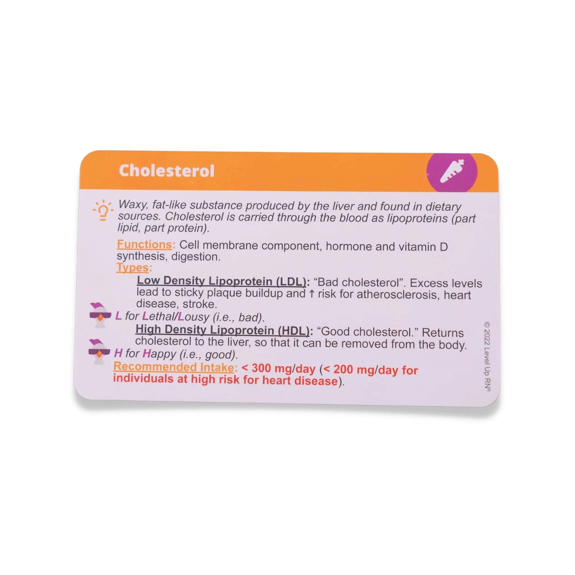 Level UP RN Nutrition LPN RN Review Flash Cards-Essential for Nursing School (82 Cards)
