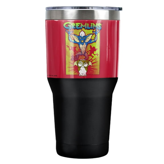 Gremlins Stripe And Gizmo Be Afraid Stainless Steel Tumbler 30 oz Coffee Travel Cup, Vacuum Insulated & Double Wall with Leakproof Sliding Lid