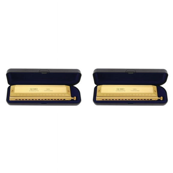 2X Chromatic Harmonica 16 Hole 64 Tone Mouth Organ Instrumentos Key of C Professional Musical Instruments