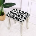 thumbnail image 3 of Xoenoiee Cow Print Stool Covers Rectangle, Washable Stretch Saddle Seat Covers, Dust Proof Vanity Stool Cover Bar Stools Protector with Elastic Band, 2 Pack, 3 of 6