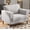Light Gray, variant on JULY'S SONG Accent Chair, Linen Fabric Comfy Upholstered Living Room Chairs, 37.8" Wide Mid Century Oversized Chair, Modern Arm Chair for Bedroom, Light Brown