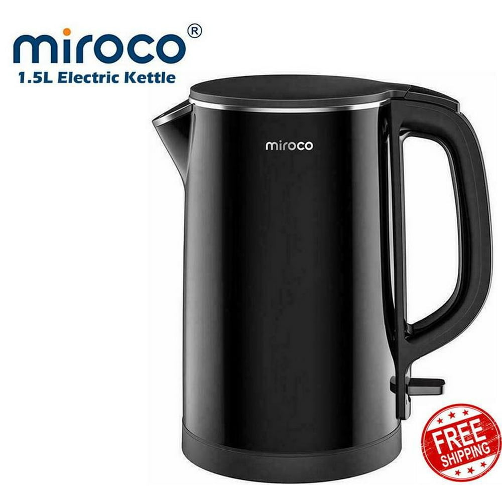 Electric Kettle Miroco 1.5L Double Wall 100 Stainless Steel BPA Free