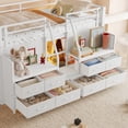 thumbnail image 6 of Harper & Bright Designs Twin Size Low Loft Bed with Storage Drawers and Shelves, Metal Loft Bed Frame with Lights, Light White, 6 of 15