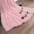 thumbnail image 3 of Soft Shaggy Fuzzy Throw Blanket - Fluffy Snuggly Faux Fur Blankets - Warm Cozy Plush Sherpa Blanket for Couch Sofa Bed Photo Props Home Decor,(60x50 Inches) Pink, 3 of 5
