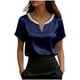 thumbnail image 1 of Eres Más Que Una Camisa de Puntuación de Prueba Moda de Verano de Mujer Color Sólido Casual Cuello en V Top de Manga Corta Mujeres Tops de Verano Casual, 1 of 5