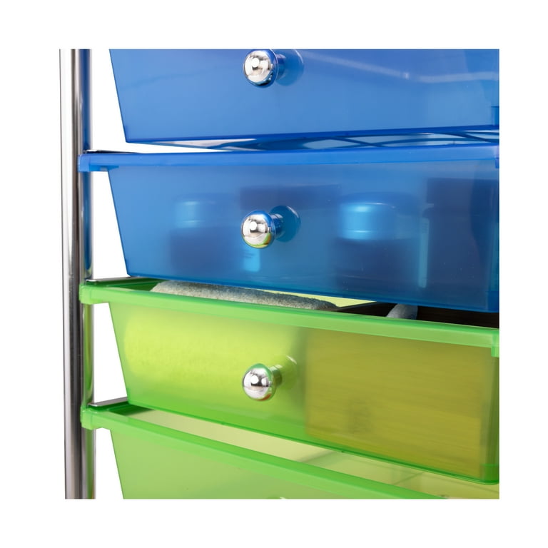 Seville Classics 10-Drawer Organizer Cart with Wheels, Pearl Multi