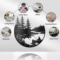 thumbnail image 2 of Decoraciones de pared de hierro para pesca, decoración de pared de metal negro, esculturas de pared de pescador en el lago, esculturas de pared con escenas de la naturaleza, decoración de pared para, 2 of 8