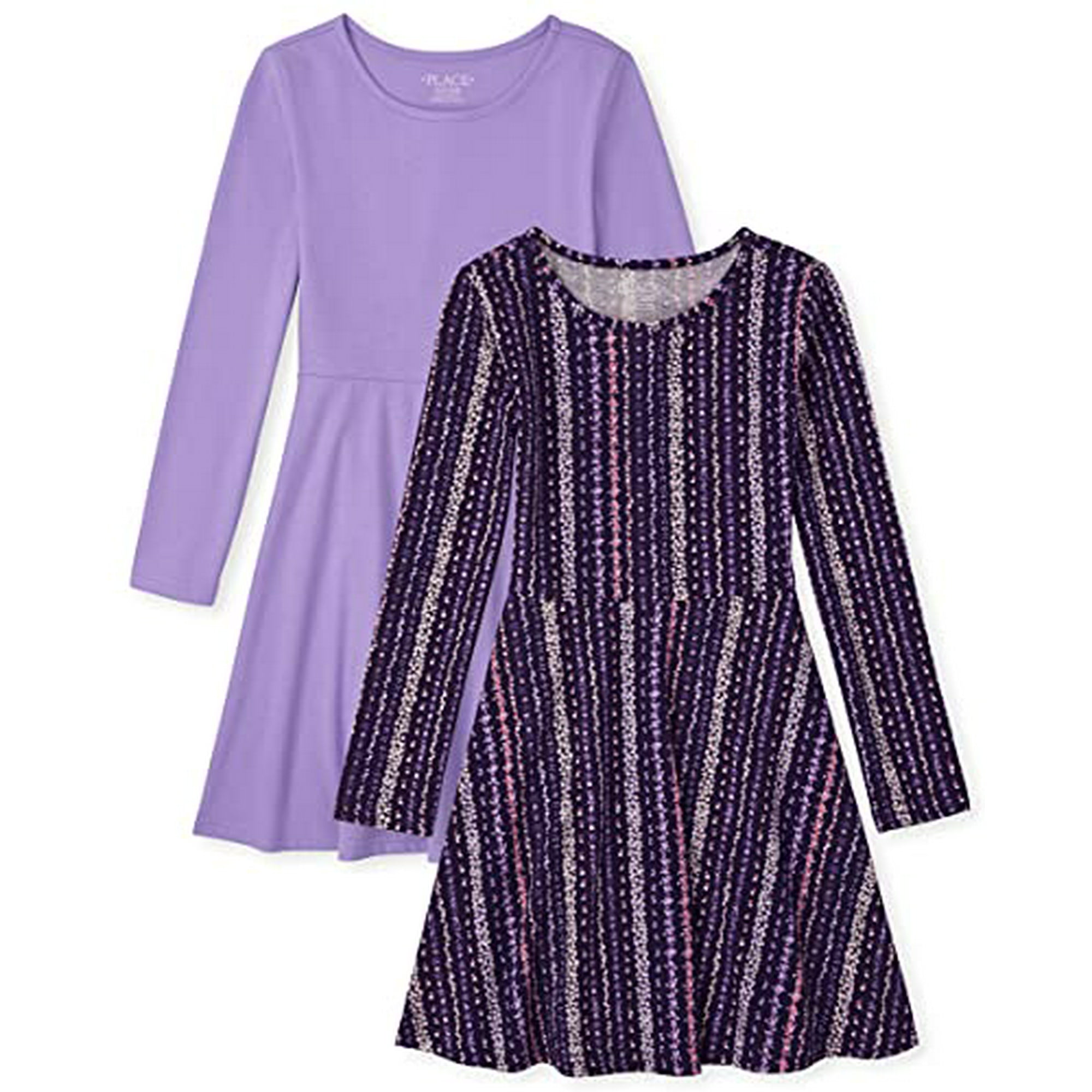 Purple skater dress long sleeve discount