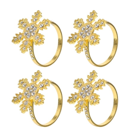 

Hemoton 4 Pcs Christmas Snowflake Napkin Buttons Napkin Decoration Rings for Decoration