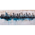thumbnail image 2 of Atelier B Art Studio 32x16 Gold Ornate Wood Framed with Double Matting Museum Art Print Titled - ABSTRACT CITY WITH REFLECTION ON WATER, 2 of 4