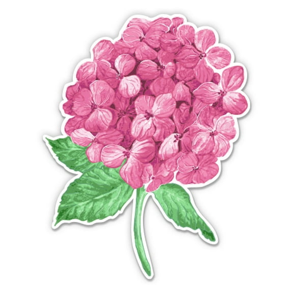 Hydrangea Pretty Pink Flower - 3" Vinyl Sticker - For Car Laptop Water Bottle Phone - Waterproof Decal