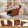 thumbnail image 5 of Yaheetech Modern Upholstered Recliner Chair with Adjustable Backrest and Padded Headrest, Brick Red, 5 of 7