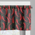 thumbnail image 3 of Ambesonne Vegetable Valance Pack of 2, Hot Spice Chilli Peppers, 42"X12", Grey Vermilion and Green, 3 of 5