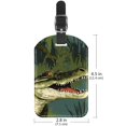 thumbnail image 6 of Square 2Pack PU Leather Crocodile Cruise Luggage Tag with Privacy Cover and Name ID Tag for Travel Handbags Backpacks Luggage Tags, 6 of 6
