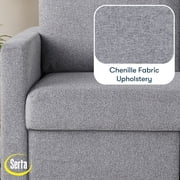 Serta Mia Modern Convertible Sofa, Light Gray Woven Fabric