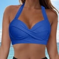 thumbnail image 2 of HCNTES Women's Knot Strapless Backless Swimwear Sleeveless Tube Bikini Top(M,a112-Blue), 2 of 9